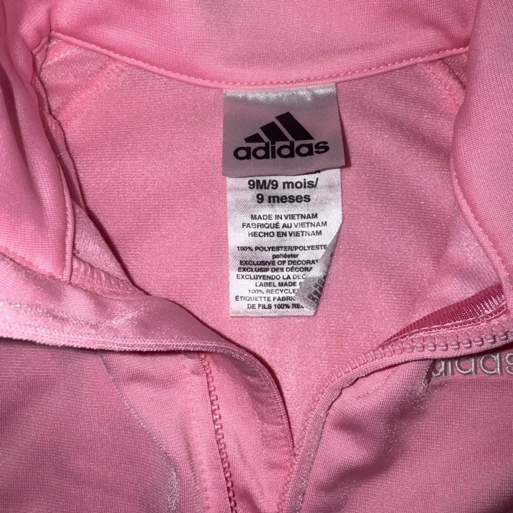 Adidas Baby Girls Pink 3-Stripe Tracksuit Set Jacket and Pants 9M AC6109N